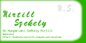 mirtill szekely business card