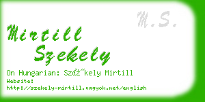 mirtill szekely business card
